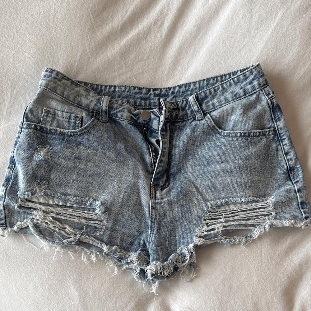 Distressed Denim Women Shorts